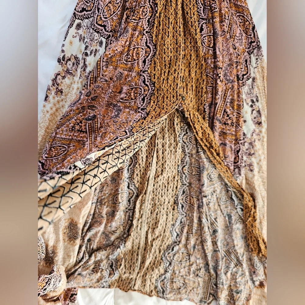 Free People High Low Dress in Pink and Cream